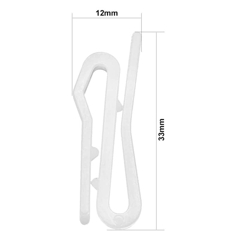 Curtain Hooks Plastic Pin-On Drapery Hooks for Window Curtain White 10 Pcs