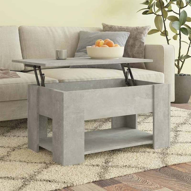 vidaXL Coffee Table Lift Top End Table Accent Side Sofa Table Engineered Wood - 31.1" x 19.3" x 16.1"