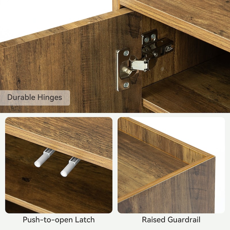 5-Tier Wooden Shoe Cabinet with Doors