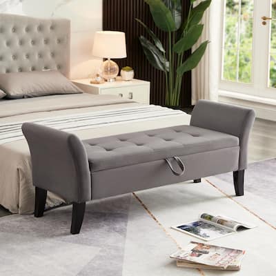 51.5" Bed Bench with Storage Velvet Space-Saving Sofas for Living Room, Apartment and Office