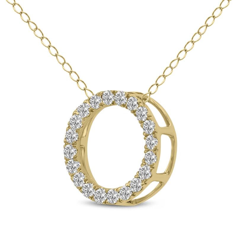 Marquee 1/4 Carat TW Lab Grown Diamond Circle Pendant in 14K Yellow Gold