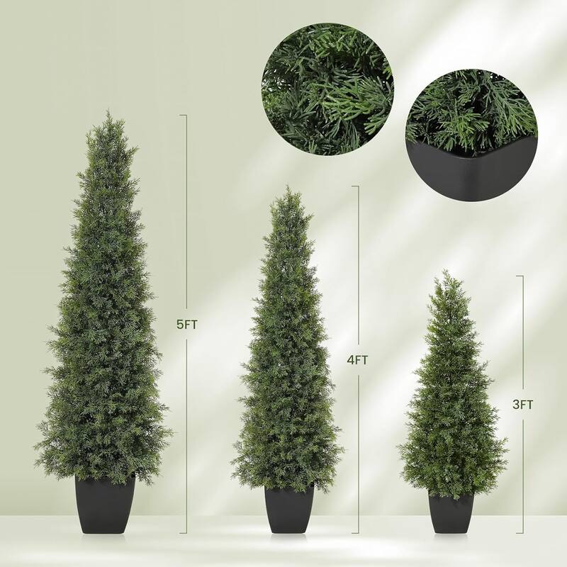 Outdoor Artificial Cedar Tree 2PCS UV Protection for Home