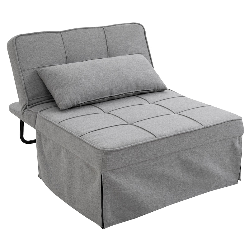 HOMCOM 4-in-1 Table/Sofa/Chair/Bed with 5-Level Adjustable Backrest, Footstool for Living Room or Bedroom