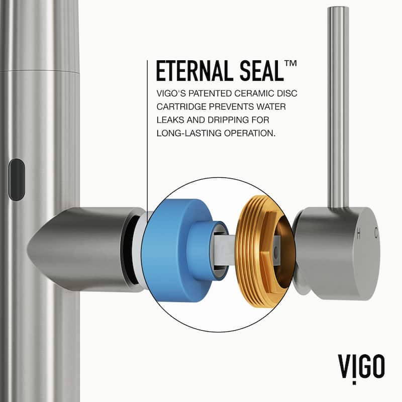 VIGO Greenwich 18" H Single Handle Pull-Down Sprayer Kitchen Faucet with Touchless Sensor