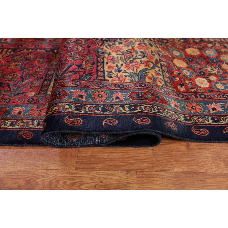 Pre-1900 Antique Sarouk Mohajeran Persian Rug Hand-Knotted Wool Carpet - 10'1"x 13'5"