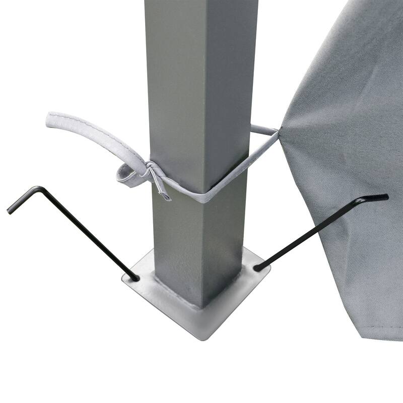 Outsunny 2-tier Grey Outdoor Garden Gazebo with Removable Curtains