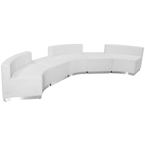 5 PC LeatherSoft Modular Reception Configuration w/Taut Back &Seat - 144"W x 25.25" - 52"D x 27"H