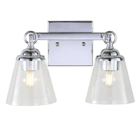 August Hurricane Metal/Glass Vanity, Chrome by JONATHAN Y