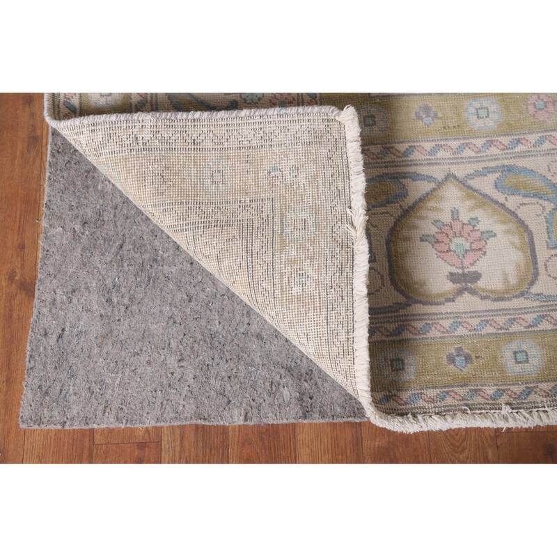 Hand Knotted Oriental 100% Wool Carpet Traditional Medallion Beige & Ivories Tabriz Area Rug - 12' 8'' X 9' 6''