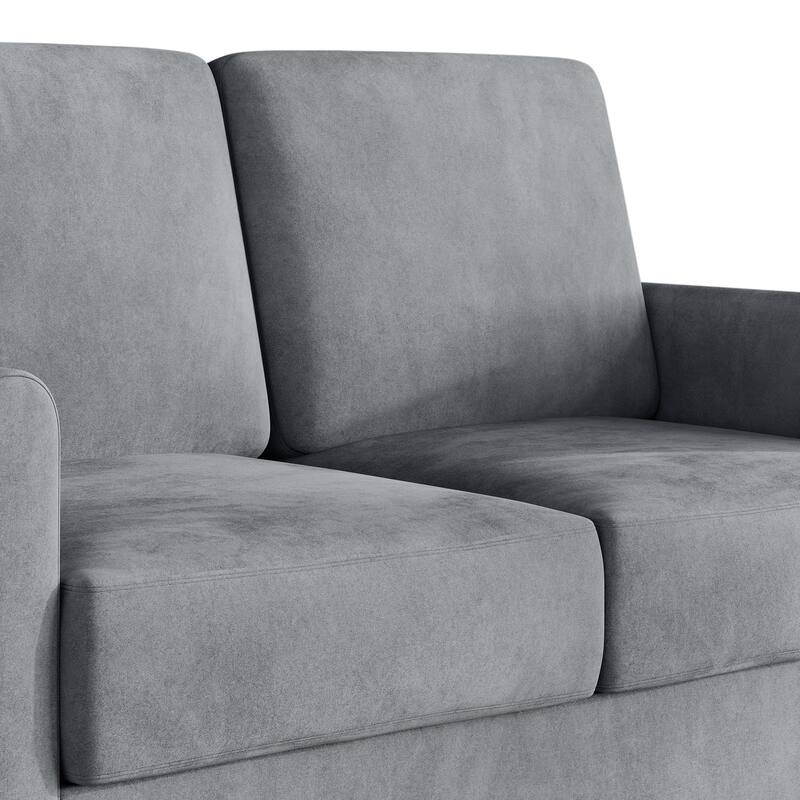 Clayfell Goliad Velvet Arm Loveseat with Pocket Spring, Soft Cushions, Clean Lines Design