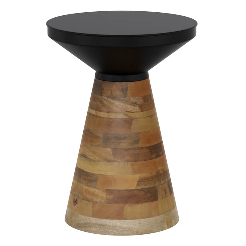 2pc Coffee Table Set - Black with Walnut