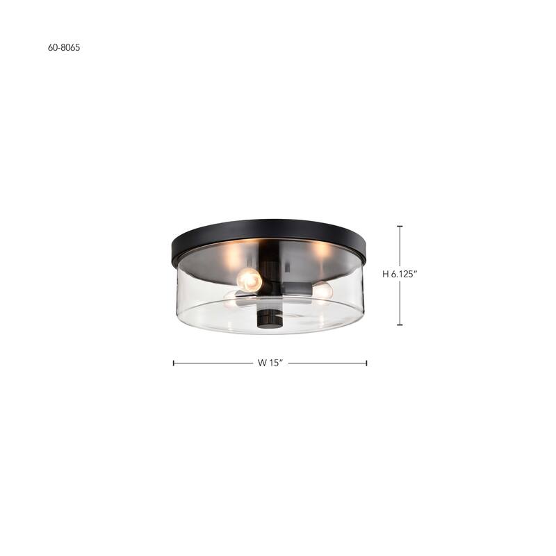 Nuvo Lighting 60/8065 Clarksville 3 Light 15" Wide Flush Mount Drum