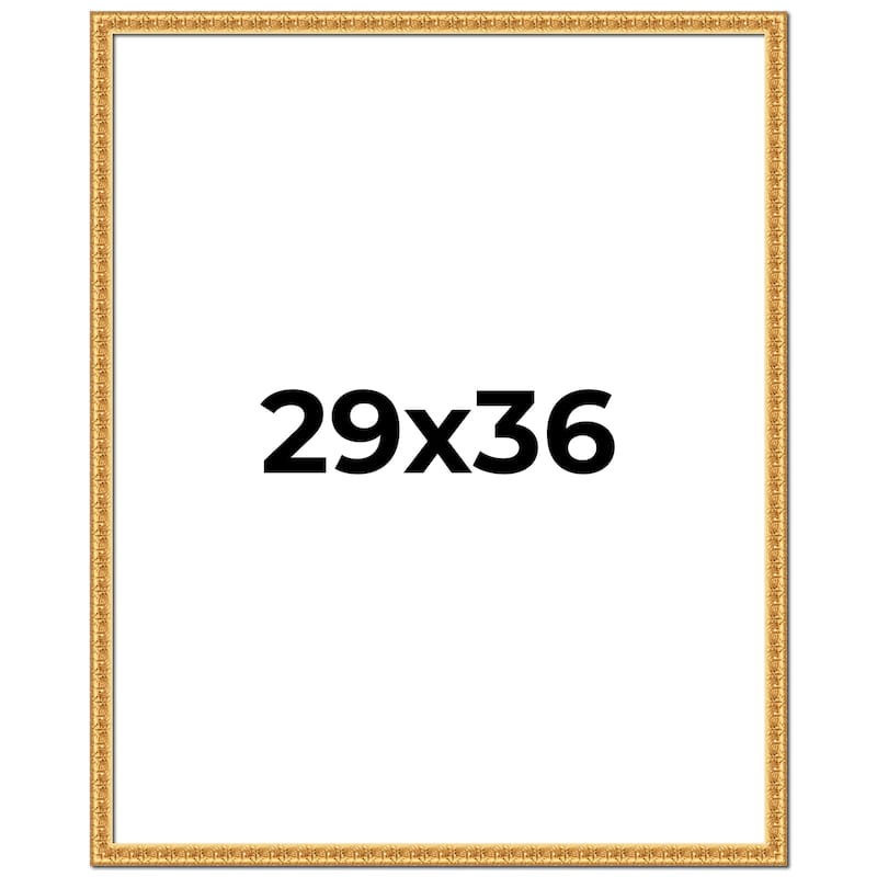 29x36 Frame Gold Real Wood Picture Frame Width 1 inches | Interior