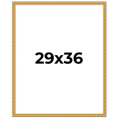 29x36 Frame Gold Real Wood Picture Frame Width 1 inches | Interior