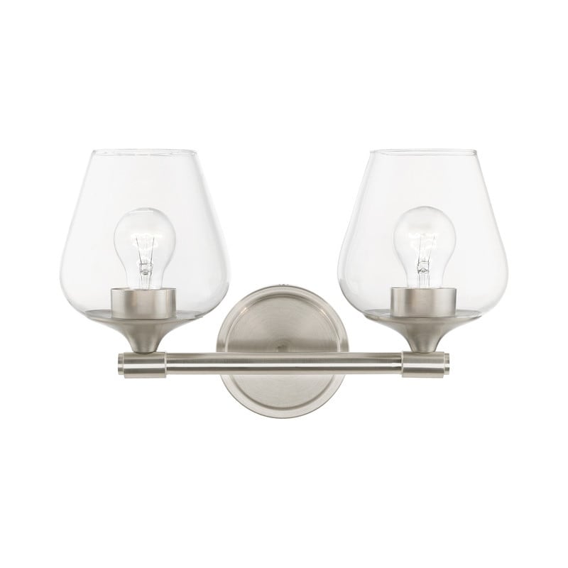 Livex Lighting 2-light Brushed Nickel Vanity Sconce, 17472-91 - 15" W 9.5" H 6.5" EXT