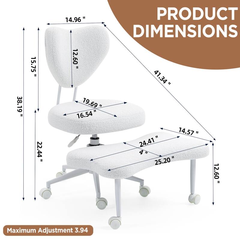 Meditation Chair, An Ergonomic Cross-Legged Seating Chair With Lumbar Support And A Height-Adjustable Seat Cushion