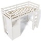 preview thumbnail 29 of 32, Loft Bed Twin Size Wood Loft Bed Frame with Wardrobe Underneath, Kids Bedroom Loft Bed with Ladder and Safety Guardrail
