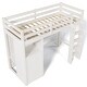 preview thumbnail 10 of 21, Twin Pinewood Loft Bed with Storage Shelves Wardrobe and Ladder