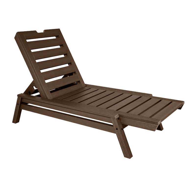 HIGHWOOD Crestone Stackable Commerical Chaise Lounge - Weathered Acorn