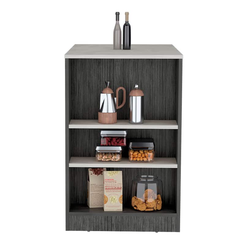 Kitchen Island with 3-Side Shelves for Dining Room.