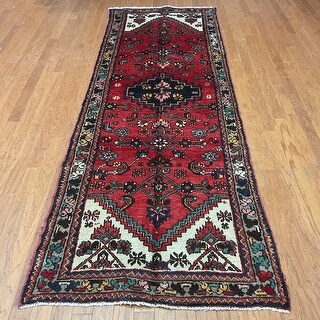 HERAT ORIENTAL Hand-knotted Hamadan Wool Rug - 3'2 x 9'8 - Bed Bath ...