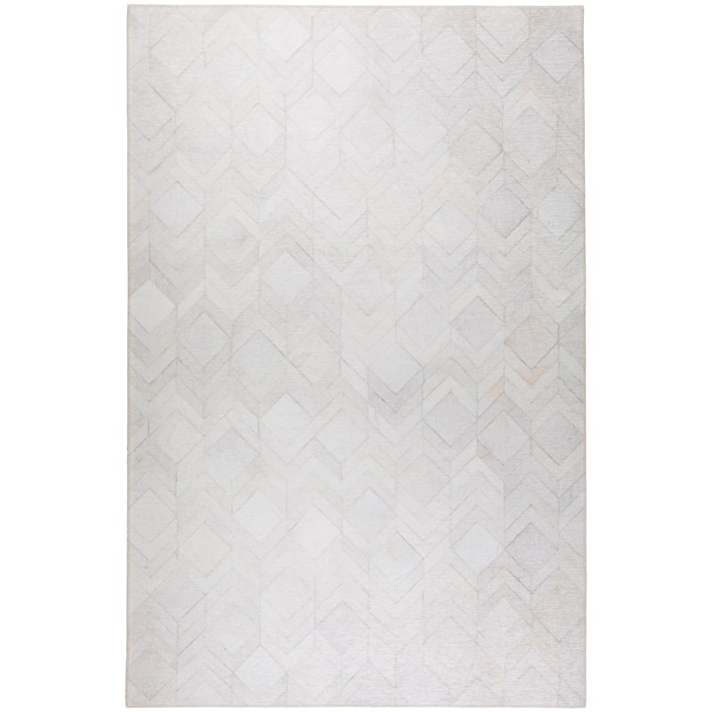 Laredo Chevron Diamond Faux Hide Patchwork Area Rug. - 8' x 10' - Gray