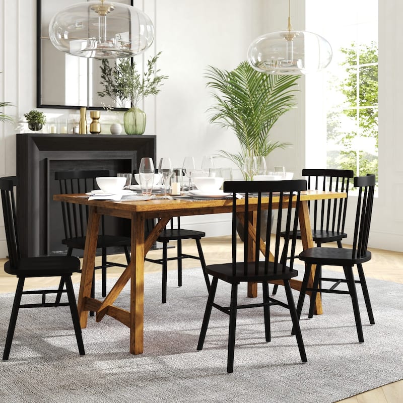 Solid Wood Commercial Grade Trestle Base Dining Table - Light Cappuccino