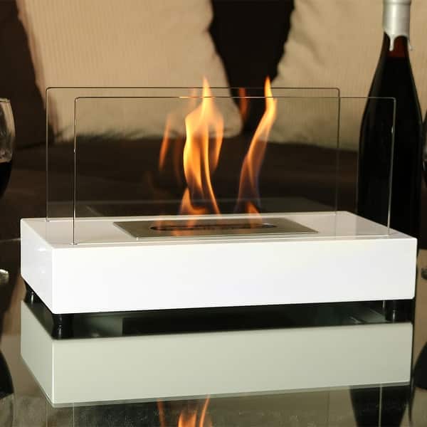 Shop Sunnydaze White El Fuego Ventless Tabletop Fireplace Bio