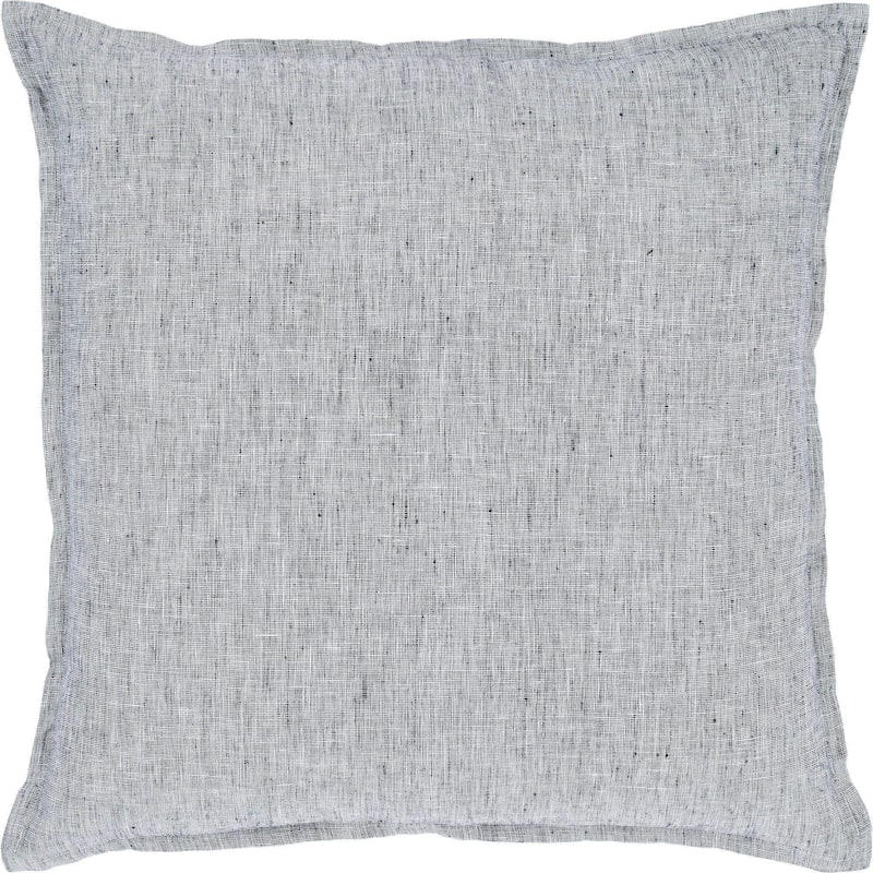 Solid square Throw Pillow - 20" - White and Navy Blue