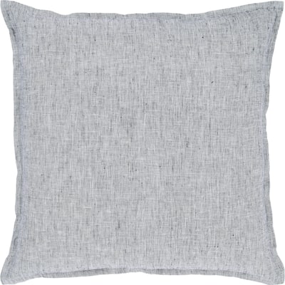 Solid square Throw Pillow - 20" - White and Navy Blue