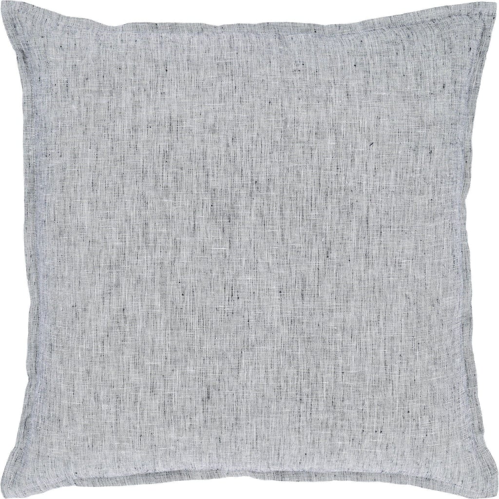 Solid square Throw Pillow - 20" - White and Navy Blue
