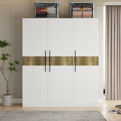 82.7"H Large 3-Door Wardrobe Closet with Shelves & 2 Drawers Armoires - 70.9"X82.7"
