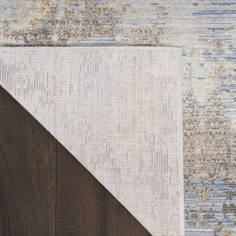 Fuba Power Loomed Abstract Modern Stain Resistant Low Pile with Fringe Area Rug By HomeRoots - 96' X '26' X '0.25