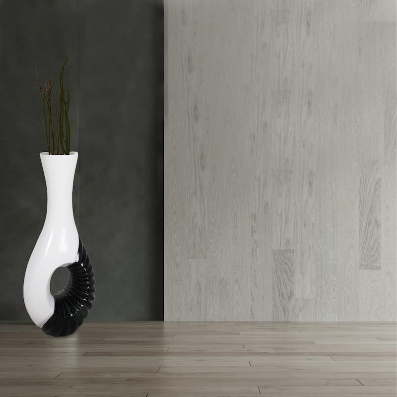Modern Black and White Large Floor Vase - 43 Inch Tall, Contemporary Home Decor, Minimalist Design, Elegant Room Accent