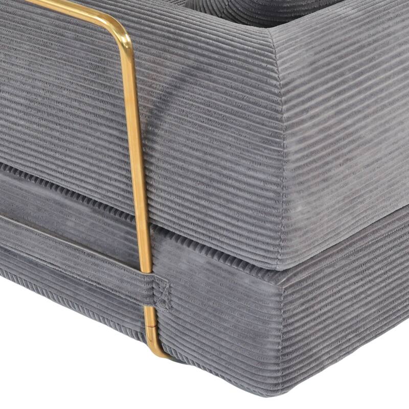 Corduroy Folding Compressed Sofa Couch with Freely Configurable Layout