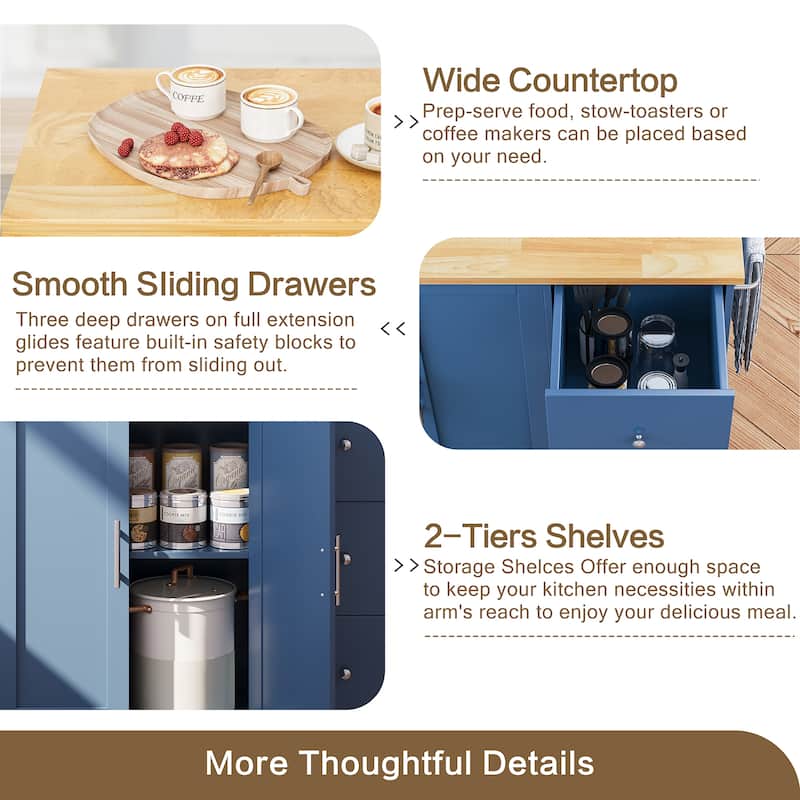 Futzca Storage Kitchen Island Cart