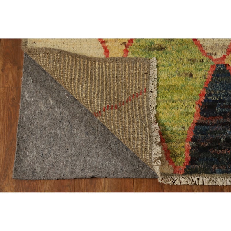 Trellis Moroccan Oriental Area Rug Hand-Knotted Modern Wool Carpet - 6'7" x 9'0"
