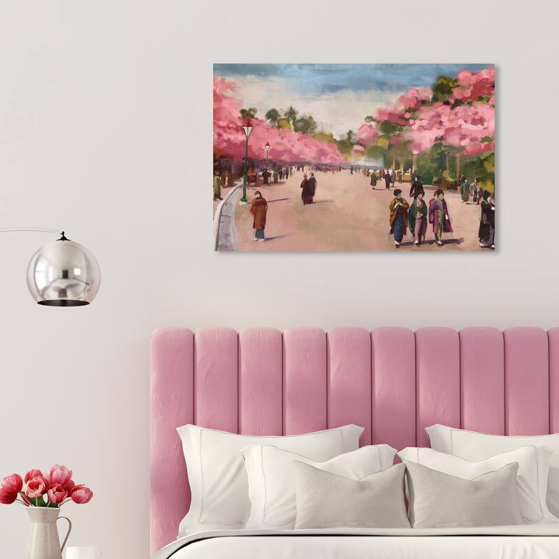 Wynwood Studio Canvas Floral and Botanical Hand Painted View Pink and Global Wall Art Canvas Print - 30 x 20