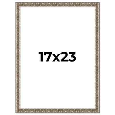 17x23 Frame Silver Versailles Ornate Solid Wood Picture Frame | 1 Inch