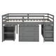preview thumbnail 40 of 49, Low Study Twin Loft Bed with Cabinet and Rolling Portable Desk, White