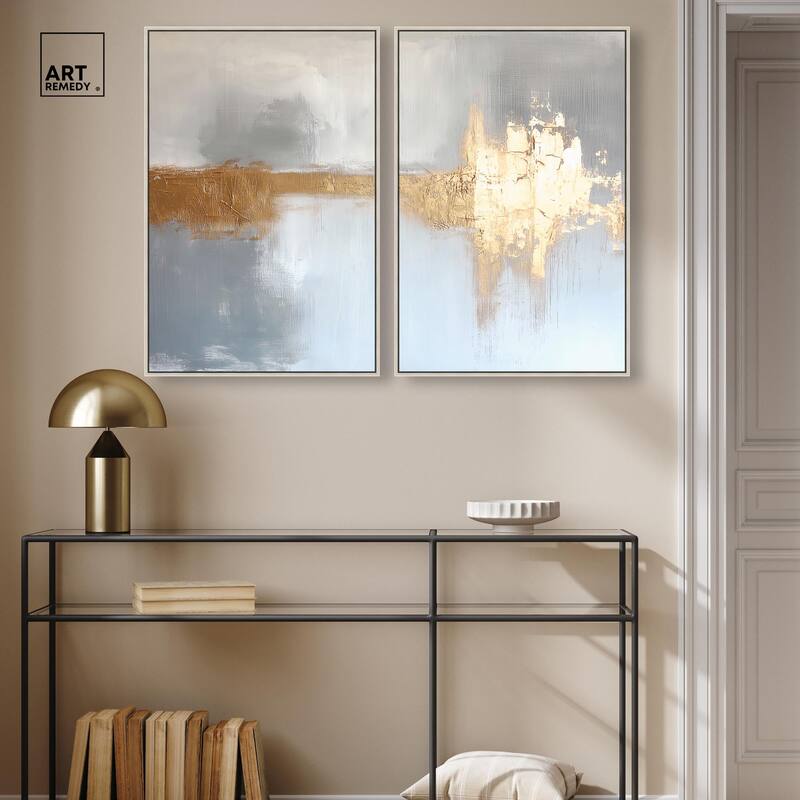 Serenity in Gold I Canvas Set of 2 by Art Remedy