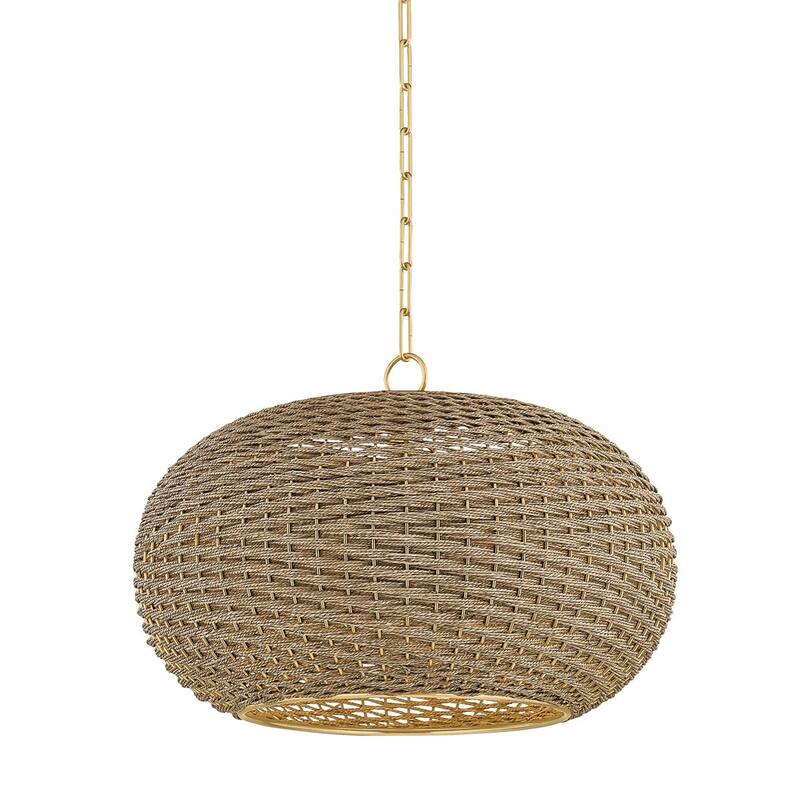 Hudson Valley Lighting 5525 Penarth 24" Wide Pendant with Woven - Aged Brass