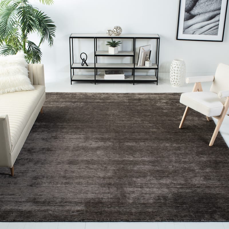 SAFAVIEH Handmade Mirage Mihane Modern Abstract Viscose Rug - 9' x 12' - Charcoal