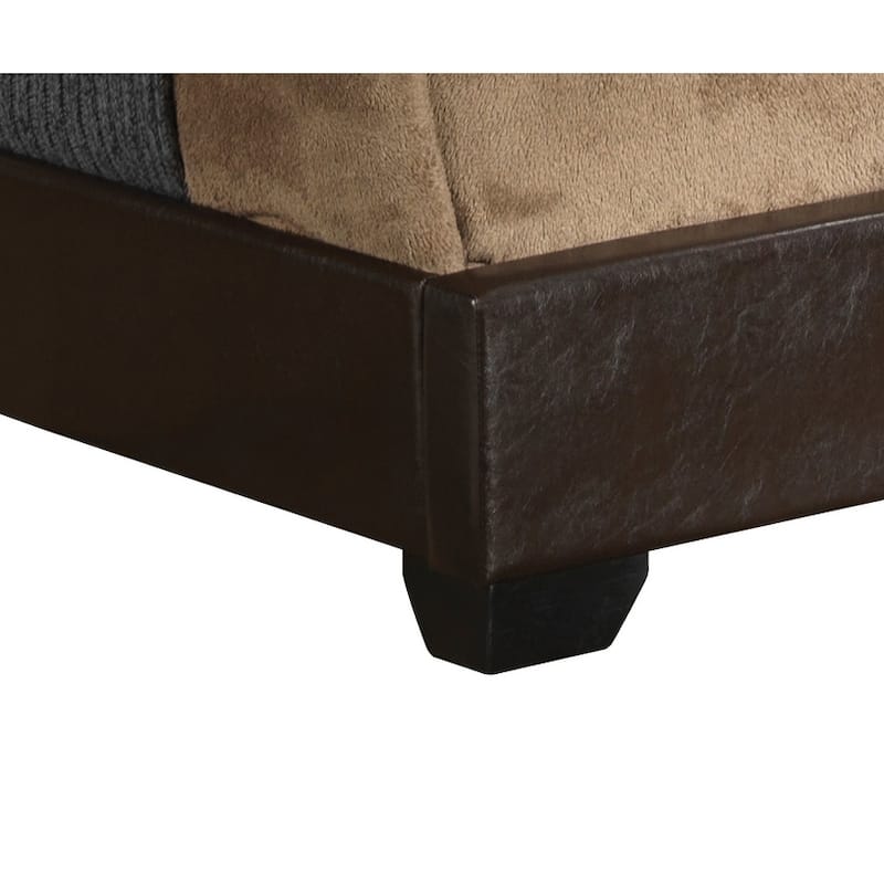 Full Size PU Platform Bed with Foam Filler and Easy Assembly