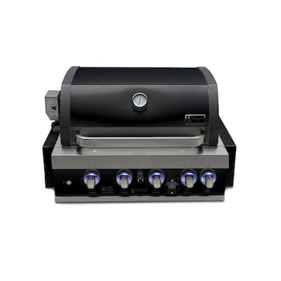 Mont Alpi MABi400 Black Stainless Steel 32-Inch 4-Burner 63000 BTU Built-In Outdoor Kitchen Barbecue Drop-in Grill