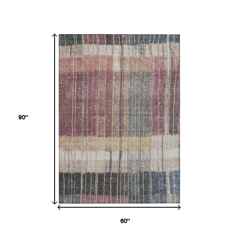 HomeRoots Striped Transitional Rectangle Outdoor Rug