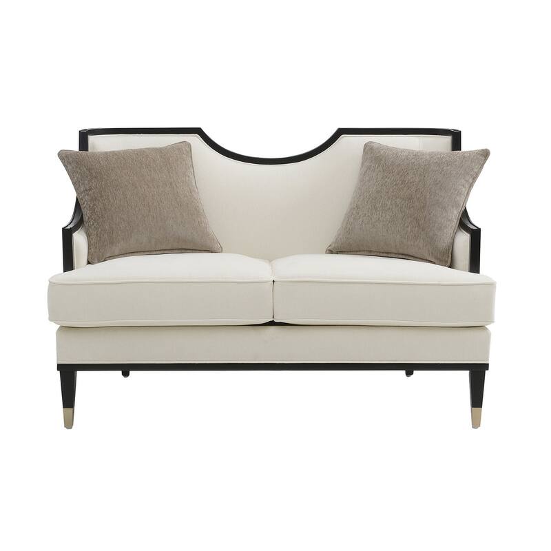 Traditional White Finish Tight Back Loveseat 1pc