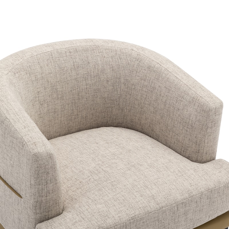 Modern Barrel Fabric Chair, Upholstered Round Armchair for Living Room Bedroom Reading Room
