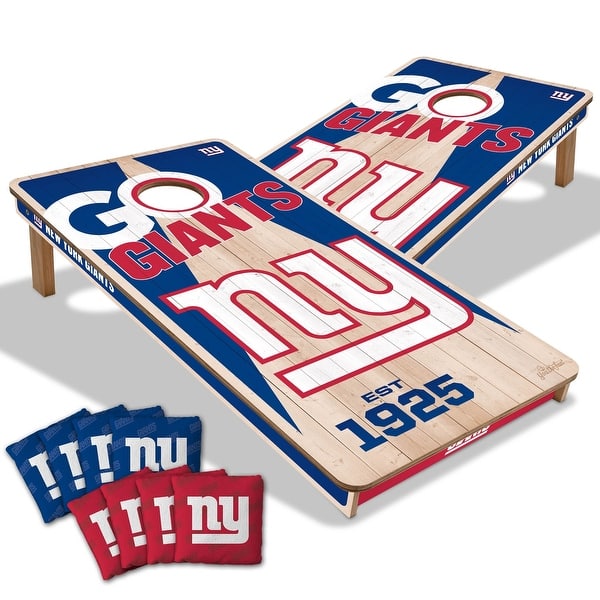 slide 2 of 7, New York Giants NFL 2x4 Cornhole Board Set Include Carrying Case