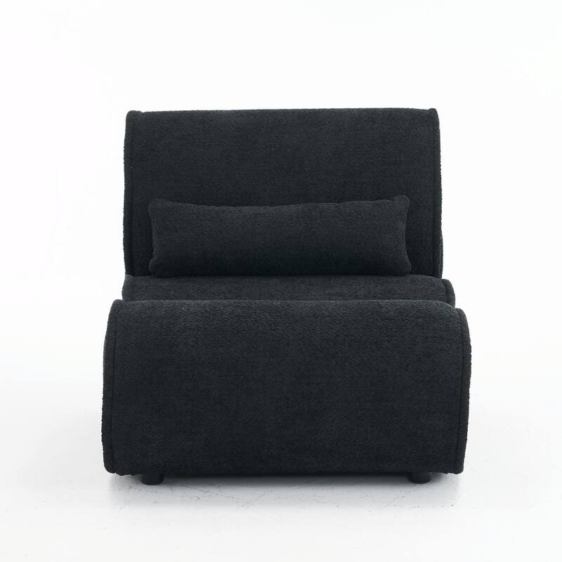 Soft Velvet Recliner Chair - Comfortable Lounge Chair with Waist Padding